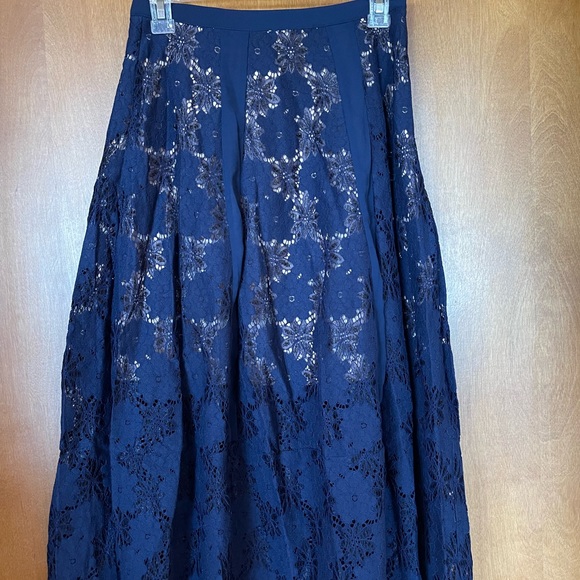 Foxiedox 2 piece dress set navy skirt crop top lace midi NWT - Picture 4 of 6